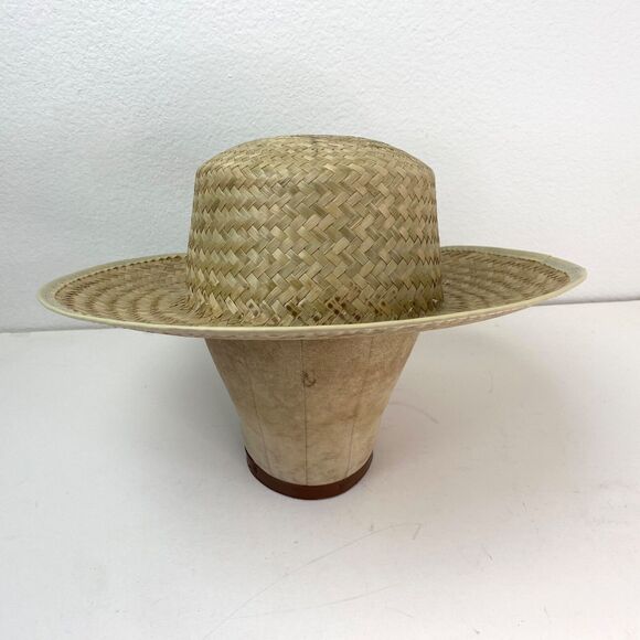 Wide Brim Straw Narrow Back Sun Hat Woman Summer Beach Boho Peasant Resort - Picture 7 of 10